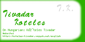 tivadar koteles business card